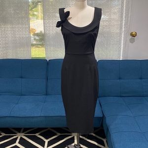 1960’s inspired black wiggle body con dress by Glamour Bunny size Small